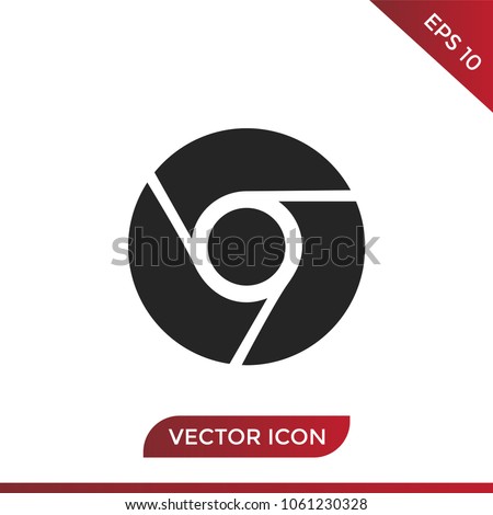 Circle logo icon vector, google chrome symbol. Browser pictogram, flat vector sign isolated on white background. Simple vector illustration for graphic and web design.