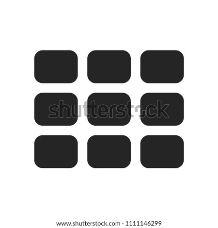 Nine black tiles vector icon