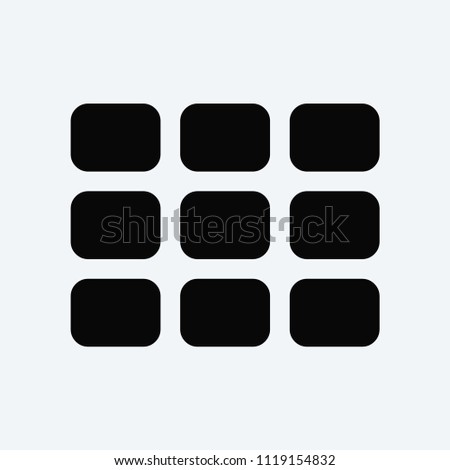Nine black tiles vector icon