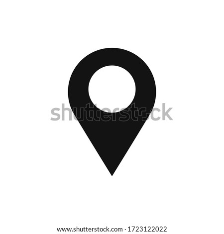 Location icon vector. Simple filled location sign