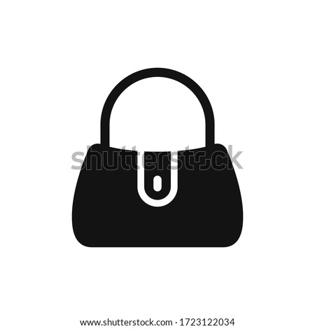 Handbag icon vector. Simple filled woman handbag sign