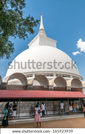 KALUTARA, SRI LANKA - NOVEMBER 7,2011 - The Stupa of Kalutara. The Gangatilake Stupa is unique to those found everywhere else in the world as it is the only one that is entirely hollow.