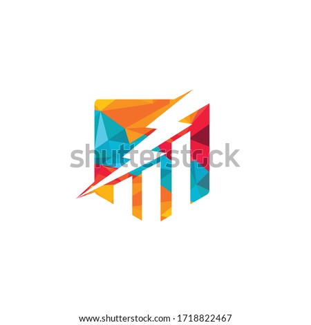 Business finance logo with concept of thunderstorm.