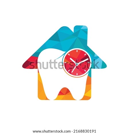 Dental time vector logo design template. Human tooth and clock icon design.	