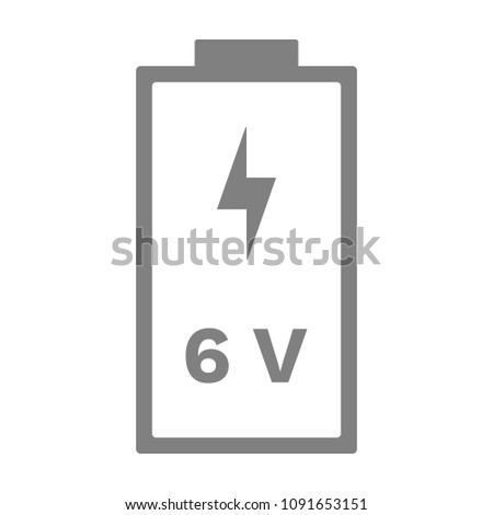 6 volt battery icon. Vector.
