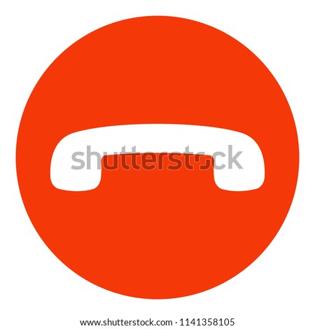 Decline phone call button. Handset icon. Red. Vector. Stock foto © 