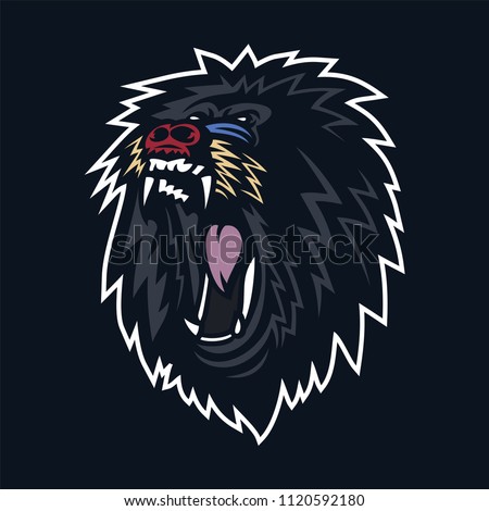 mandrill/monkey/gorilla/baboon esport gaming mascot logo template