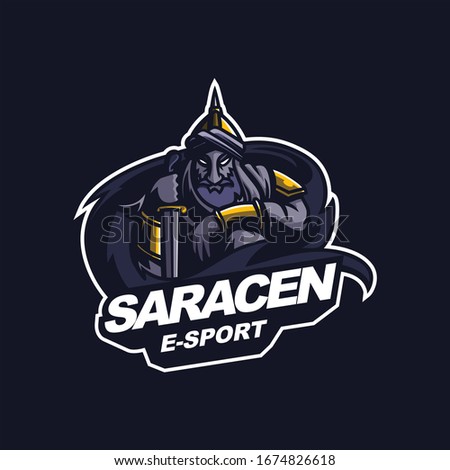 arabic saracen knight logo for e-sport gaming mascot logo