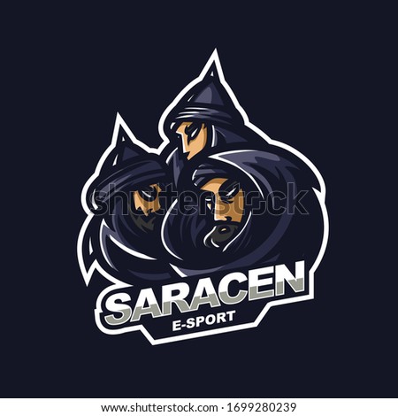 arabic saracen knight logo for e-sport gaming mascot logo