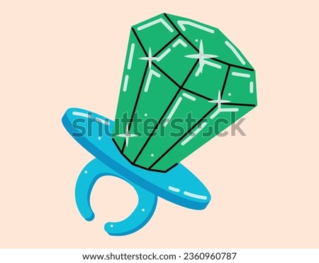 Funny children lollipop ring pop. Vector cartoon islated sweet from the 90s.