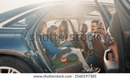 Similar – Image, Stock Photo In the safe car while it’s thundering outside