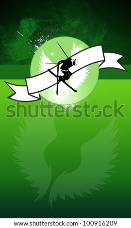 Ski jumping background with space (poster, web, leaflet, magazine)