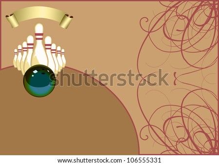 Abstract color Bowling sport background with space
