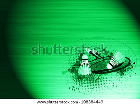 Abstract grunge badminton objects background with space