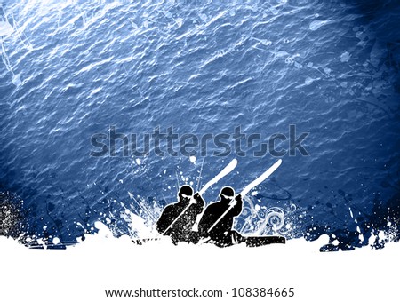 Abstract grunge Kayak sport background with space