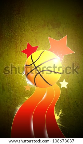 Abstract grunge color basketball background with space