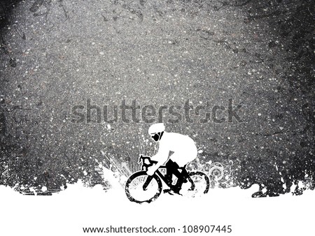 Abstract grunge speed bicycle sport background with space