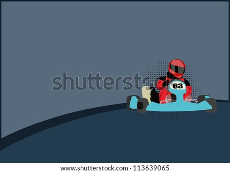 Gocart race motor sport poster background with space