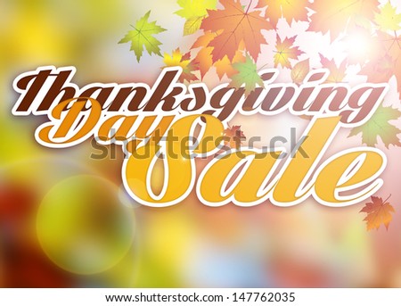 Autumn thanksgiving day sale poster or flyer background with space