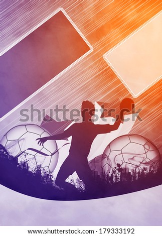 Handball man match invitation poster or flyer background with space