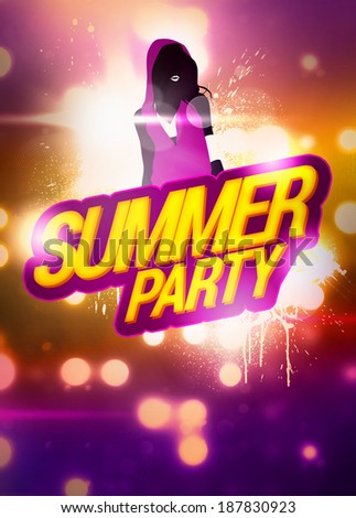 Summer Party invitation advert background with empty space