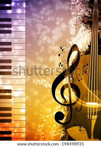 Abstract music night or concert invitation advert background with empty space