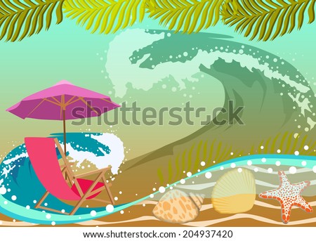 Summer holiday, travel advert poster or flyer background with empty space