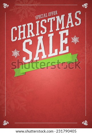 Advent or christmas offer and sale advert poster or flyer background with empty space