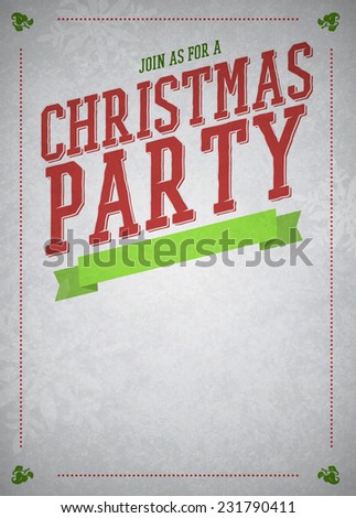 Christmas party invitation poster or flyer background with empty space