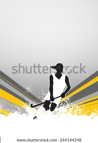 Field hockey sport invitation poster or flyer background with empty space