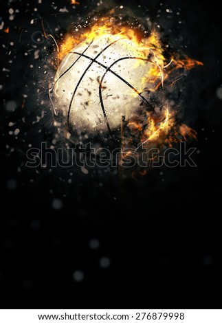 Basketball sport poster or flyer background with space