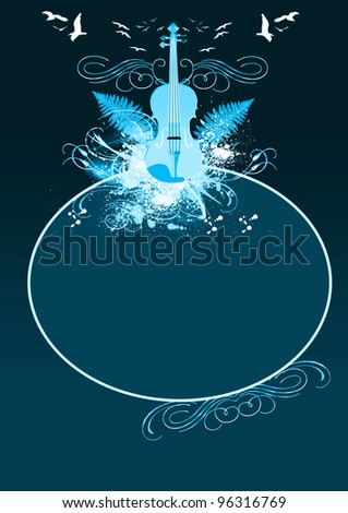 Classic music Violin background with space (poster, web, leaflet, magazine)