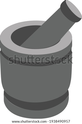 Marble Imam Dasta, Mortar and Pestle Set, Ohkli Musal, Kharal Best for Ginger, Garlic and Whole Spices Crushing vector illustration