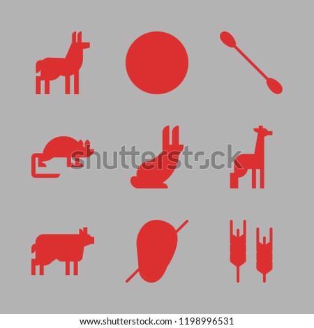 ear icon set. vector set about giraffe, armadillo, bluetooth and cow icons set.