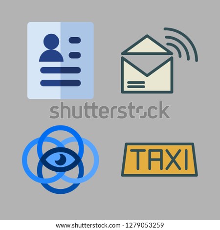 word icon set. vector set about vision, curriculum, taxi and rss feed icons set.