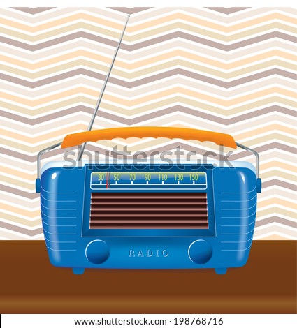 old radio with a retro background