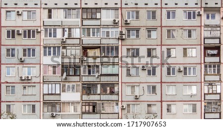 Similar – Image, Stock Photo Panel building facade with yellow roller