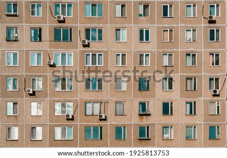 Similar – Image, Stock Photo Panel building facade with yellow roller