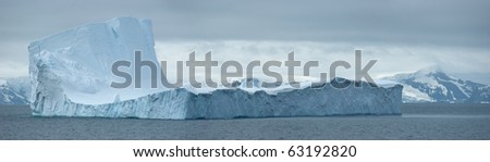 Antarctic ice island in atlantic ocean. South Orkney Islands.