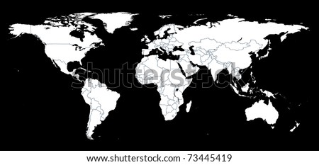 Hi detail real world map with territorial countries fragmentation