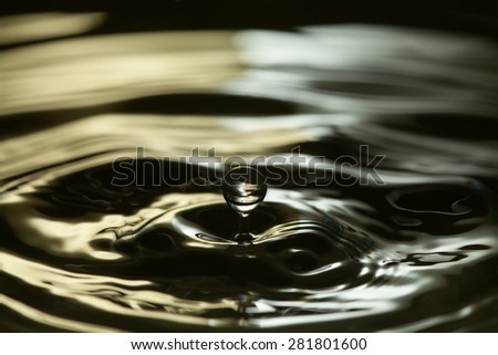 Drops of water. Liquid drops. splashing. Stylish gold, black and white background. macro view, toned photo. soft focus