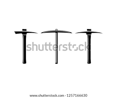 Set Of Pickaxe Logo, Minning Equiptment Logo