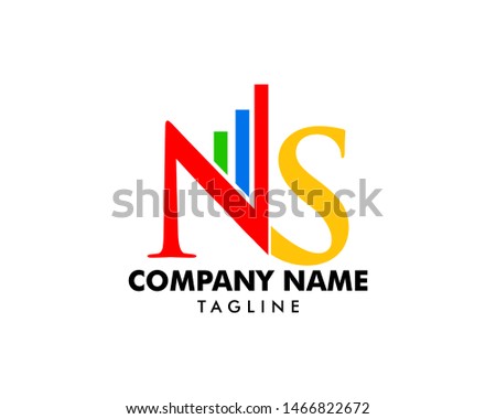 Bar Chart Initial Letter NS Logo Design Stock fotó © 