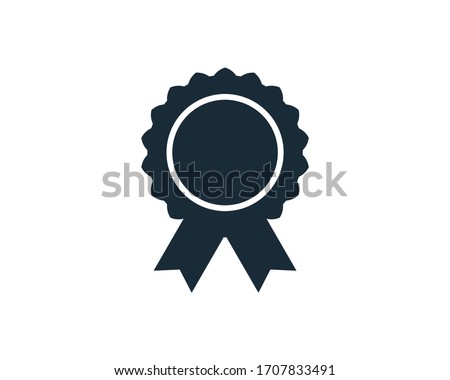 Award Rosette Medal Banner Icon Vector Logo Template Illustration Design
