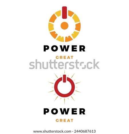 Set of Power Button Sun Icon Logo Design Template