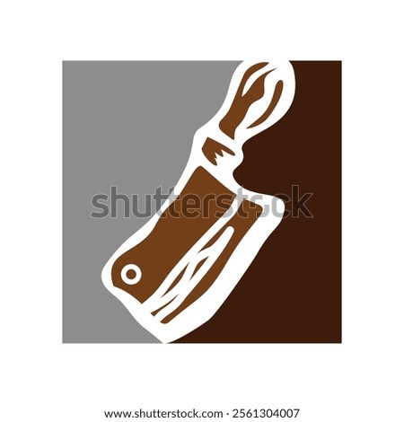 meat knife icon logo design template