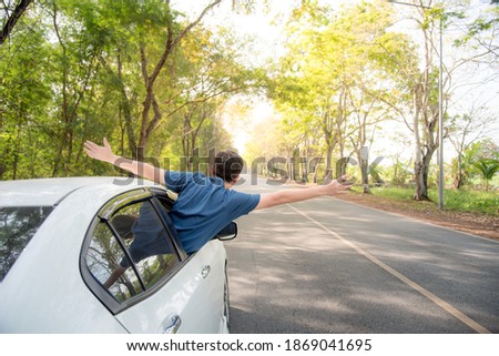 Similar – Image, Stock Photo He sat outside the door, looked at his hands and wondered if he had washed them thoroughly.