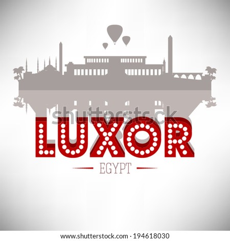 Luxor Egypt skyline silhouette design, vector illustration.