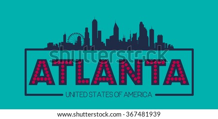 Atlanta skyline silhouette poster vector design illustration