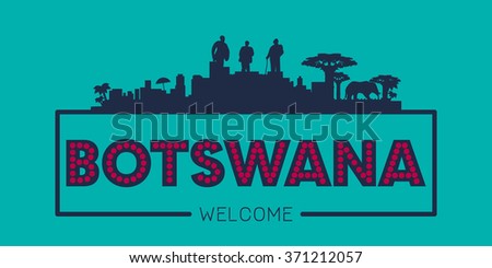 Botswana city skyline typographic illustration vector design